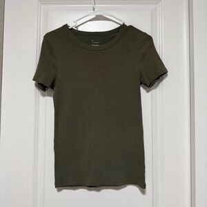 TShirt Ribbed Short Sleeve Tee Top